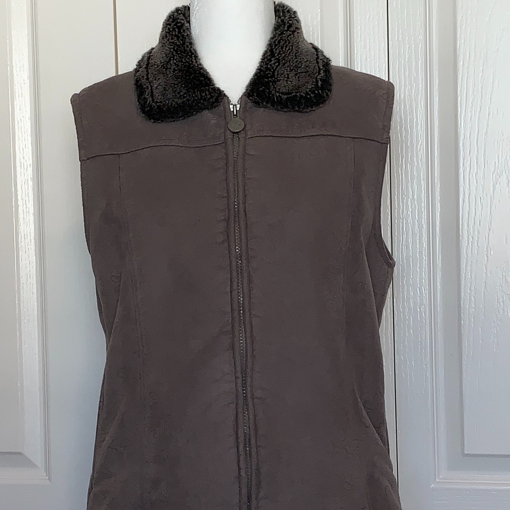 Outback Trading Co. Tooled Microsuede Vest
